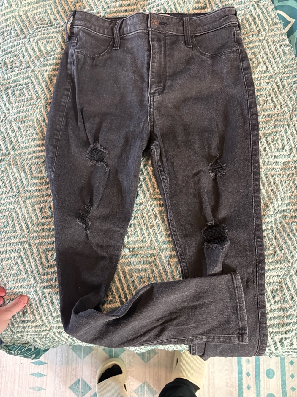 Hollister Black Skinny Ripped Jeans